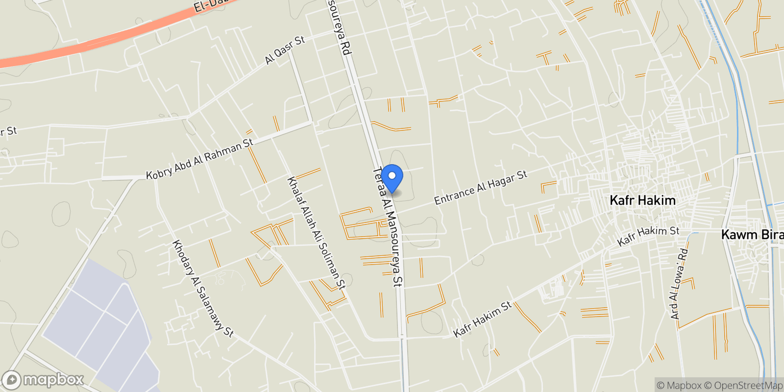 Map showing Mansoureya Road, Mansoureya, GZ, Giza Governorate, Egypt.