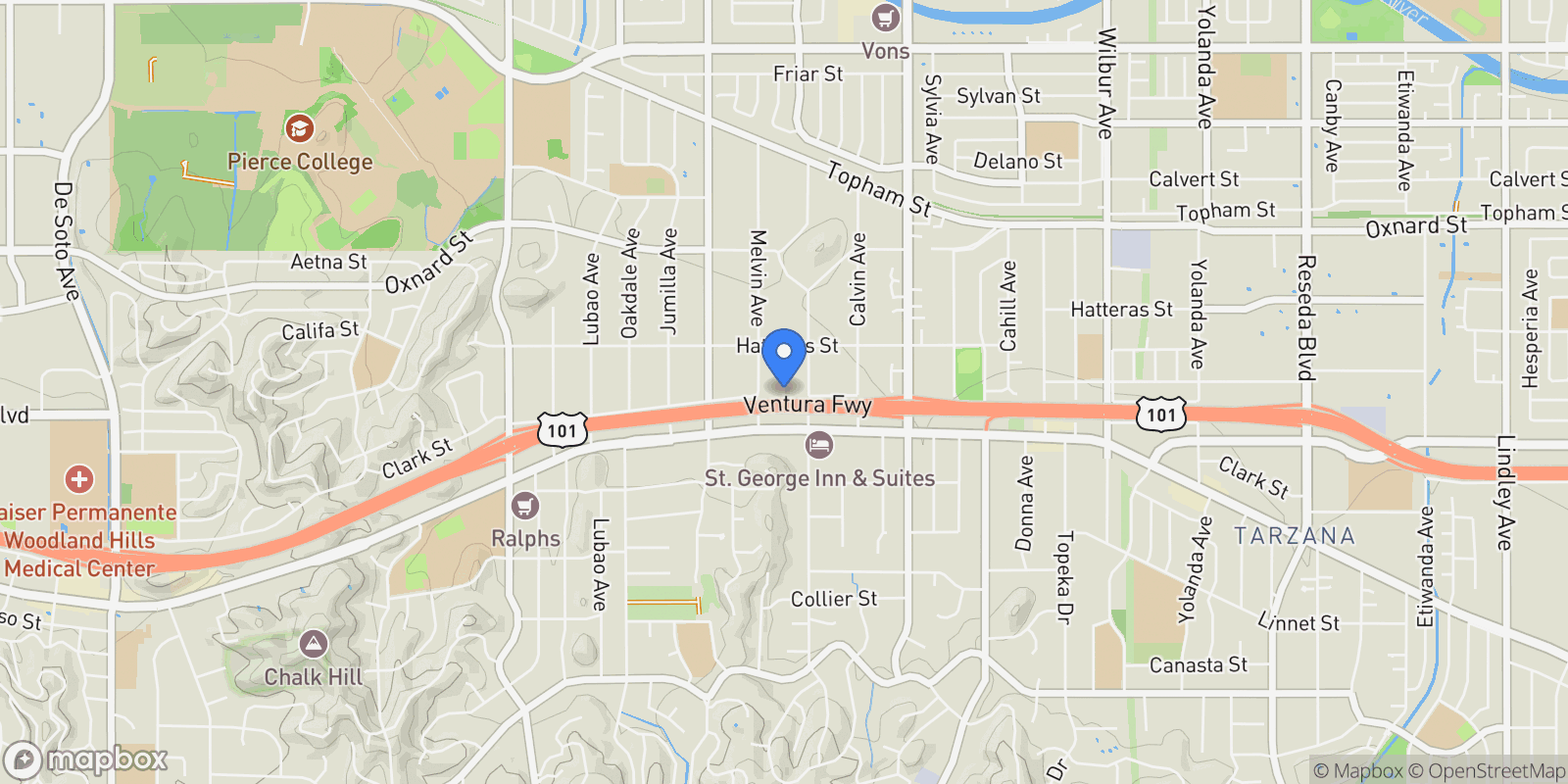 Map showing 5653 Shirley Avenue , Tarzana, CA 91356, Los Angeles, California, United States.