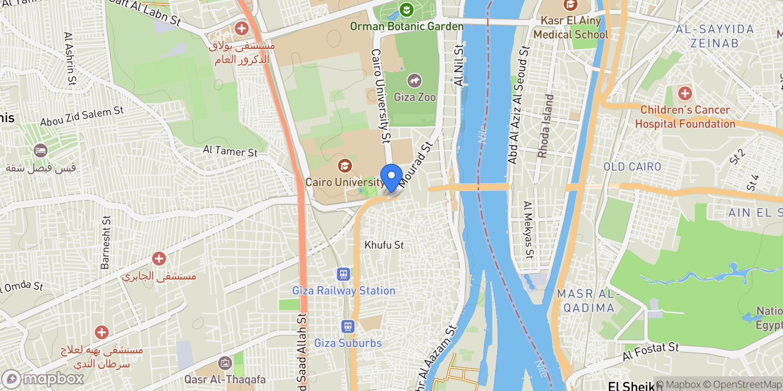 Map showing Al Giza Desert, GZ, Giza Governorate, Egypt.