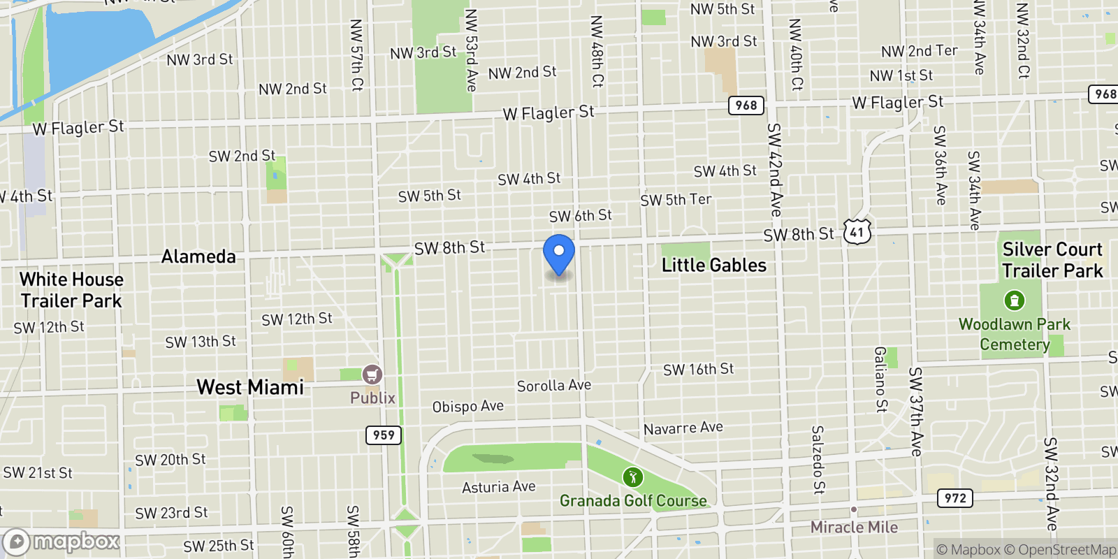 Map showing 917 Granada Groves Ct., Coral Gables, Florida, United States.