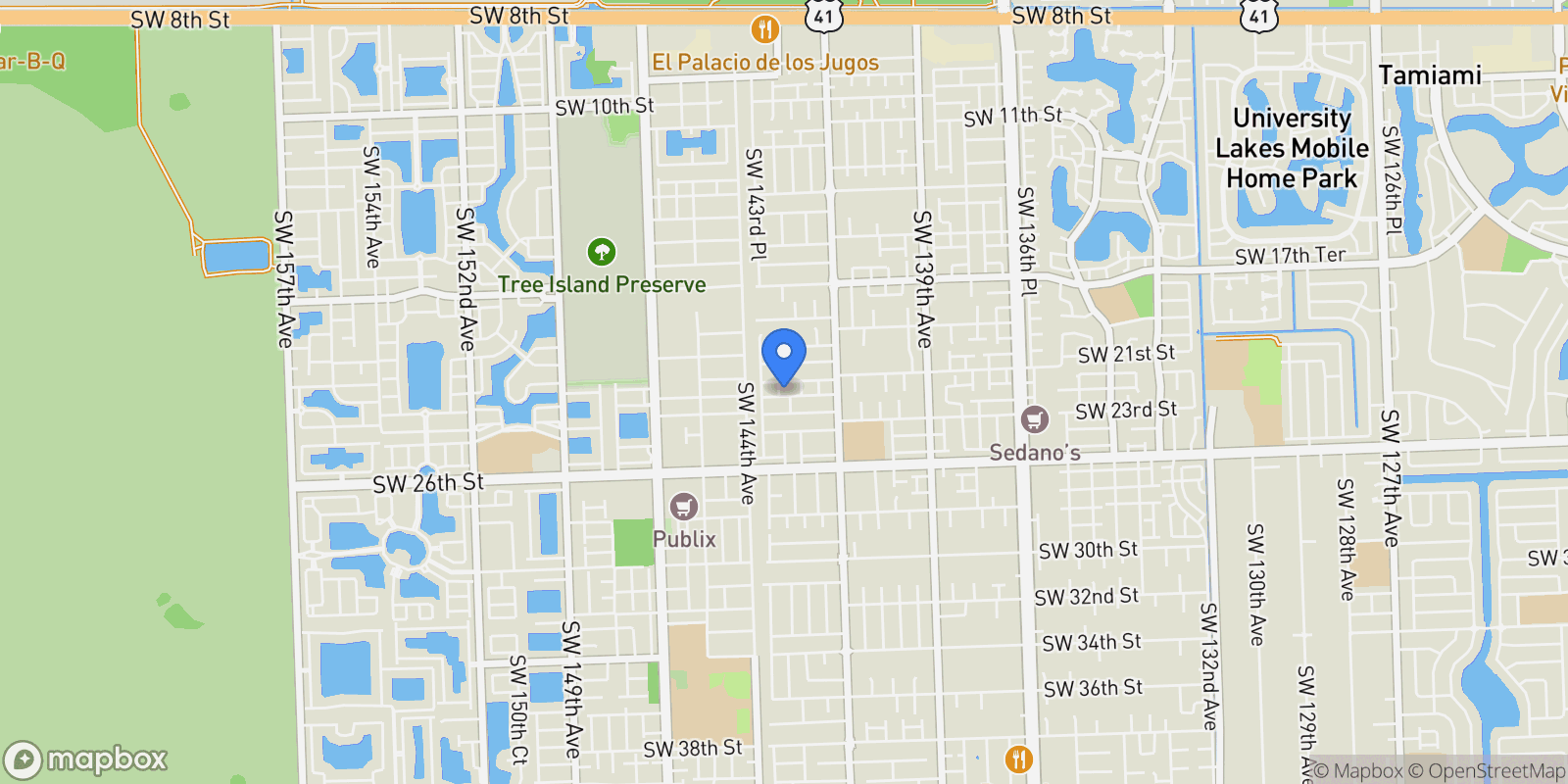 Map showing 2275 SW 143rd Ct, Miami, Florida, United States.