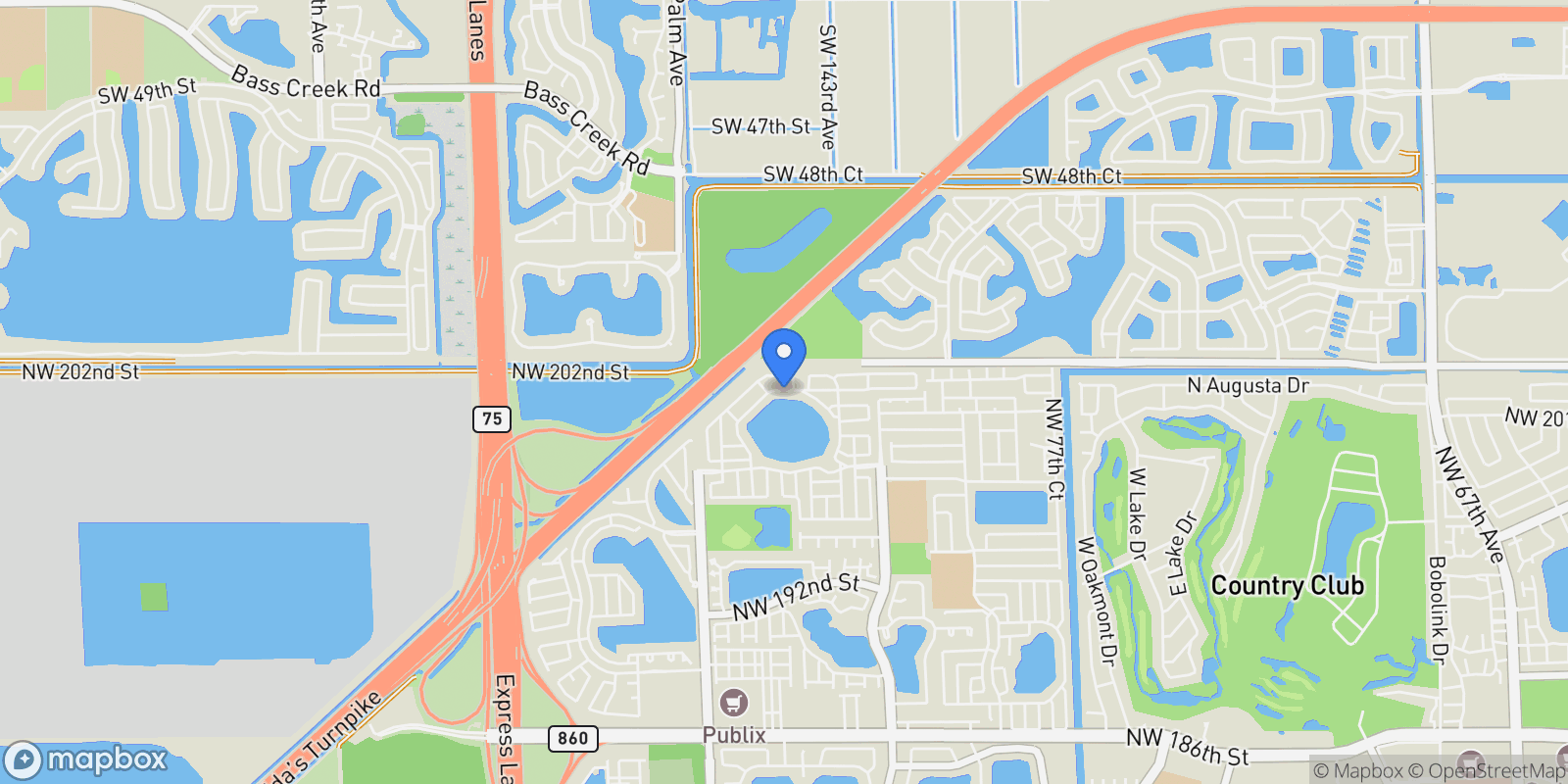 Map showing 8416 NW 201st St, Hialeah, Florida, United States.
