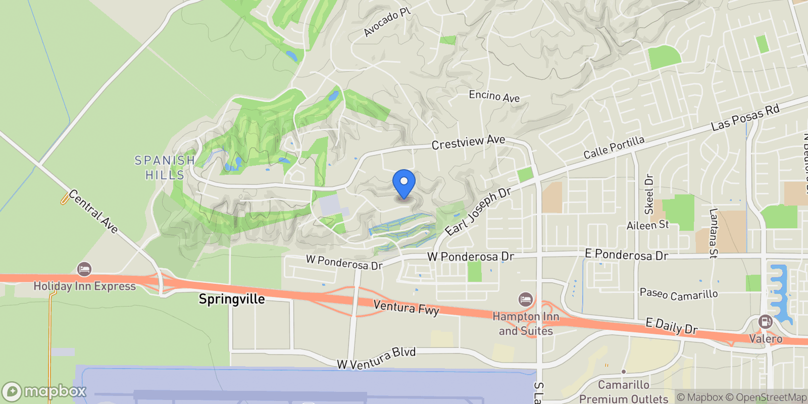 Map showing 427 La Marina Drive, Camarillo, CA 93010, Camarillo, California, United States.