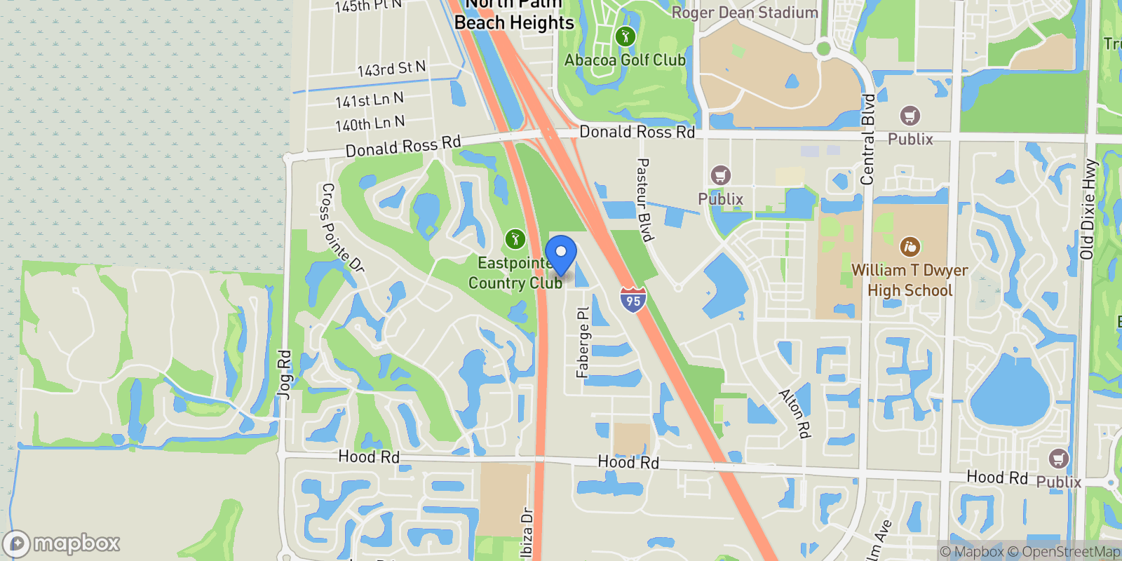 Map showing 13402 Artisan Cir, Palm Beach Gardens, Florida, United States.