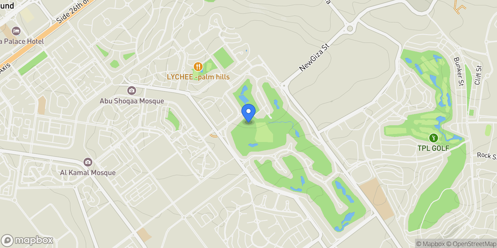 Map showing Royal Palm Palm Hills October First 6th of October, Giza, GZ, 6th of October City, Giza Governorate, Egypt.
