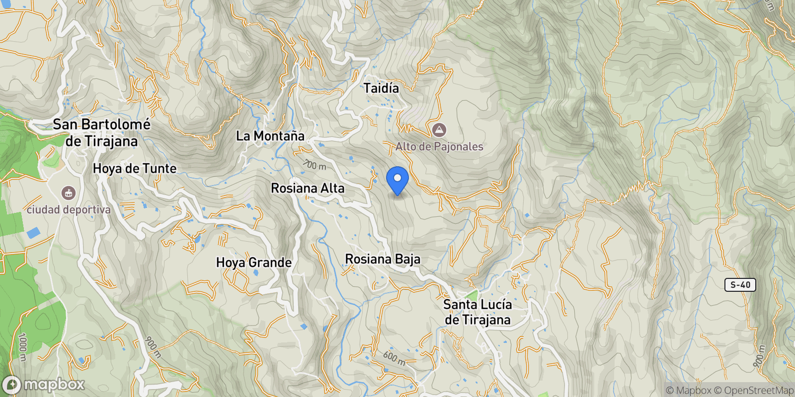 Map showing Gran Canaria, Las Palmas, Spain, Santa Lucia de Tirajana, Canary Islands, Spain.