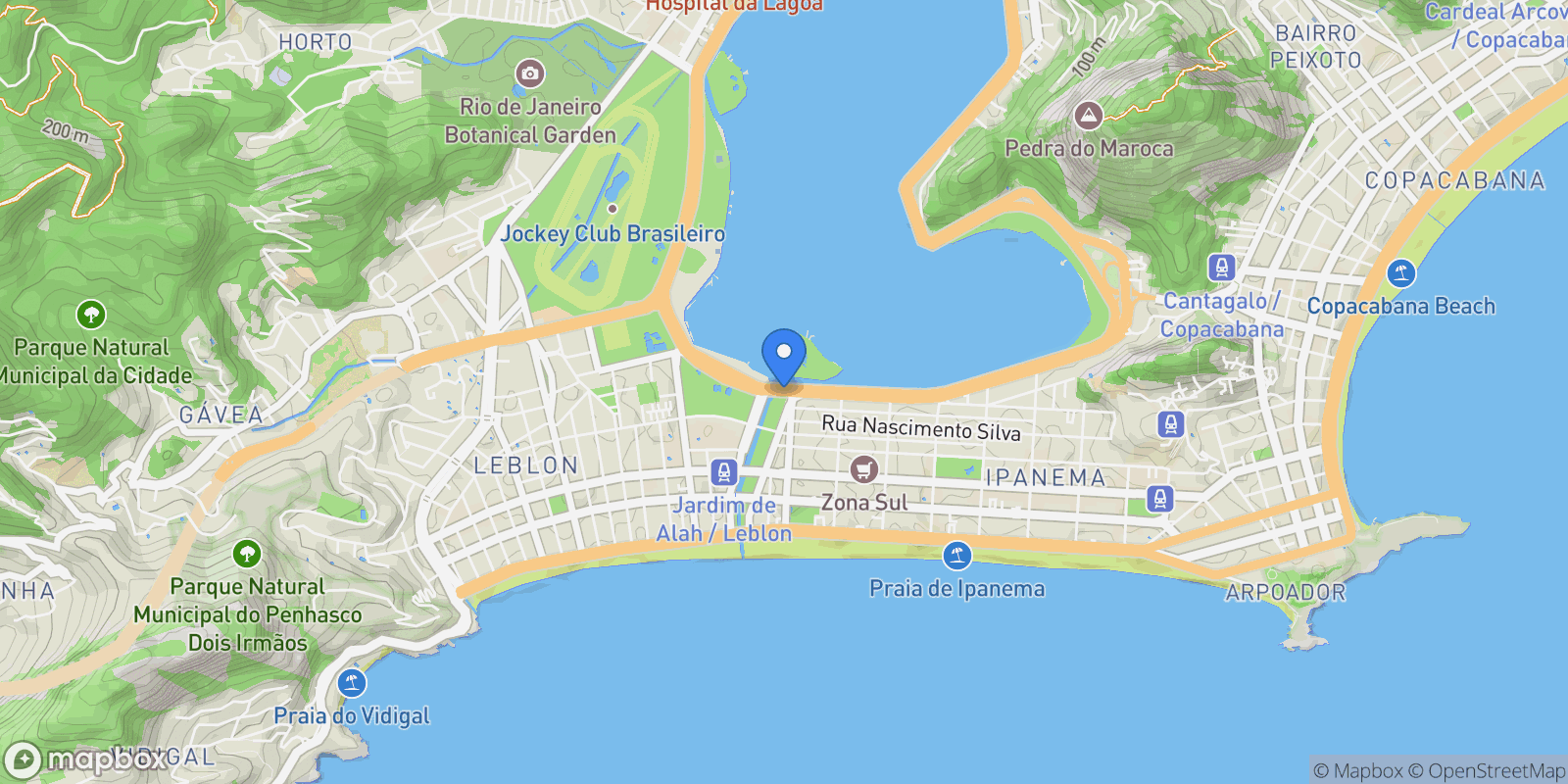 Map showing Epitácio Pessoa 3100, RJ, Rio de Janeiro, State of Rio de Janeiro, Brazil.