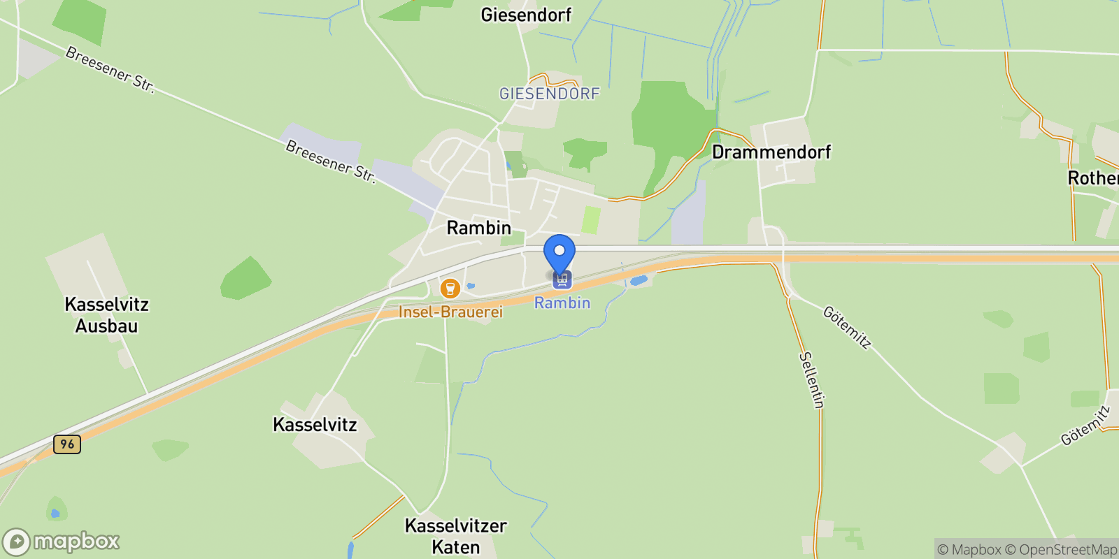 Map showing 18573 Rambin, Germany, Rambin, Mecklenburg-Vorpommern, Germany.