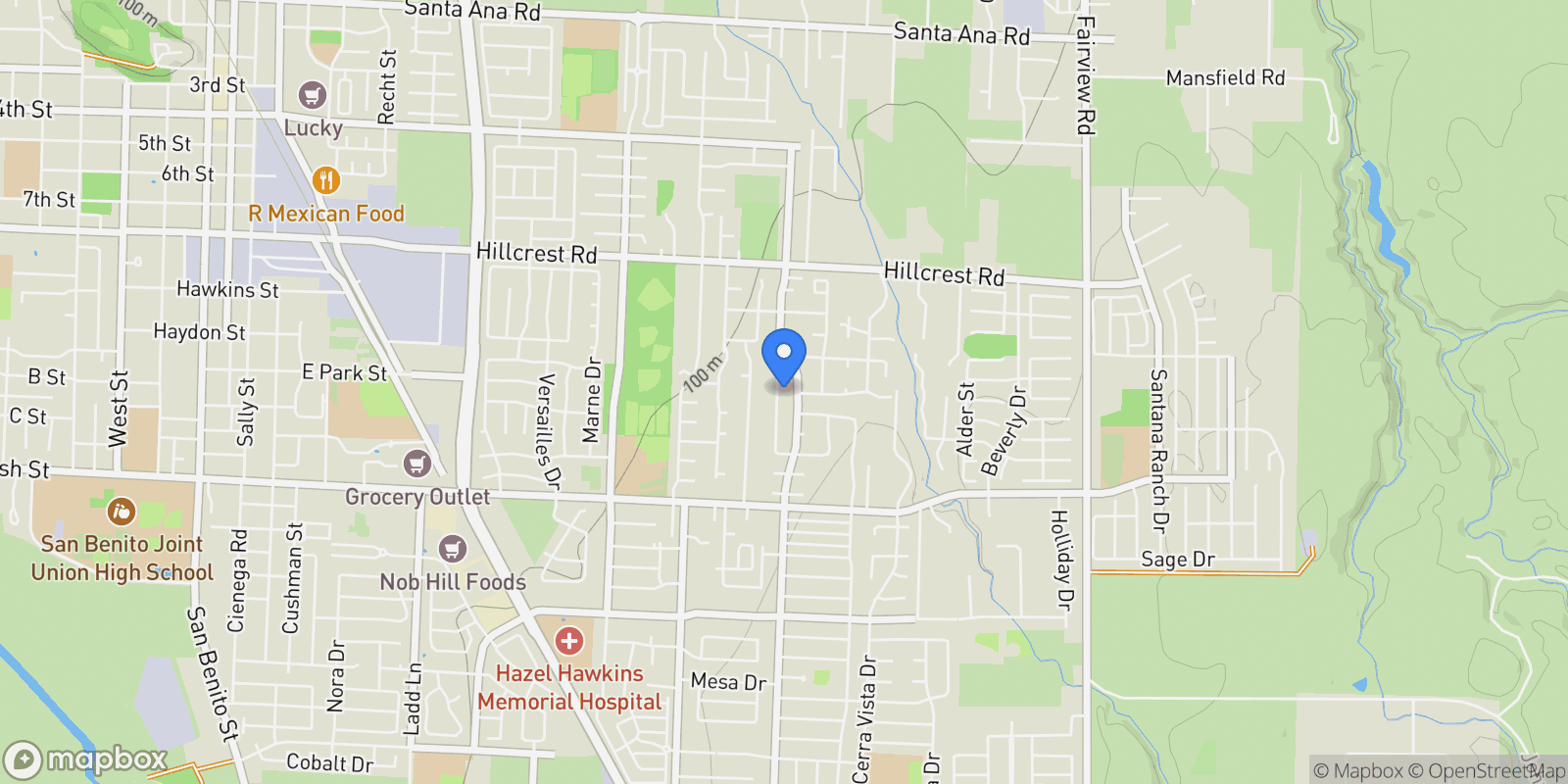Map showing 1091 Nez Perce Drive, Hollister, CA 95023, Hollister, California, United States.