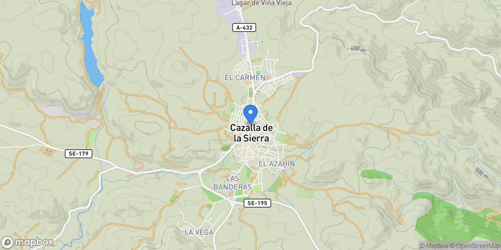 Map showing 41370 Cazalla de la Sierra, Seville, Spain, Cazalla de la Sierra, Andalusia, Spain.