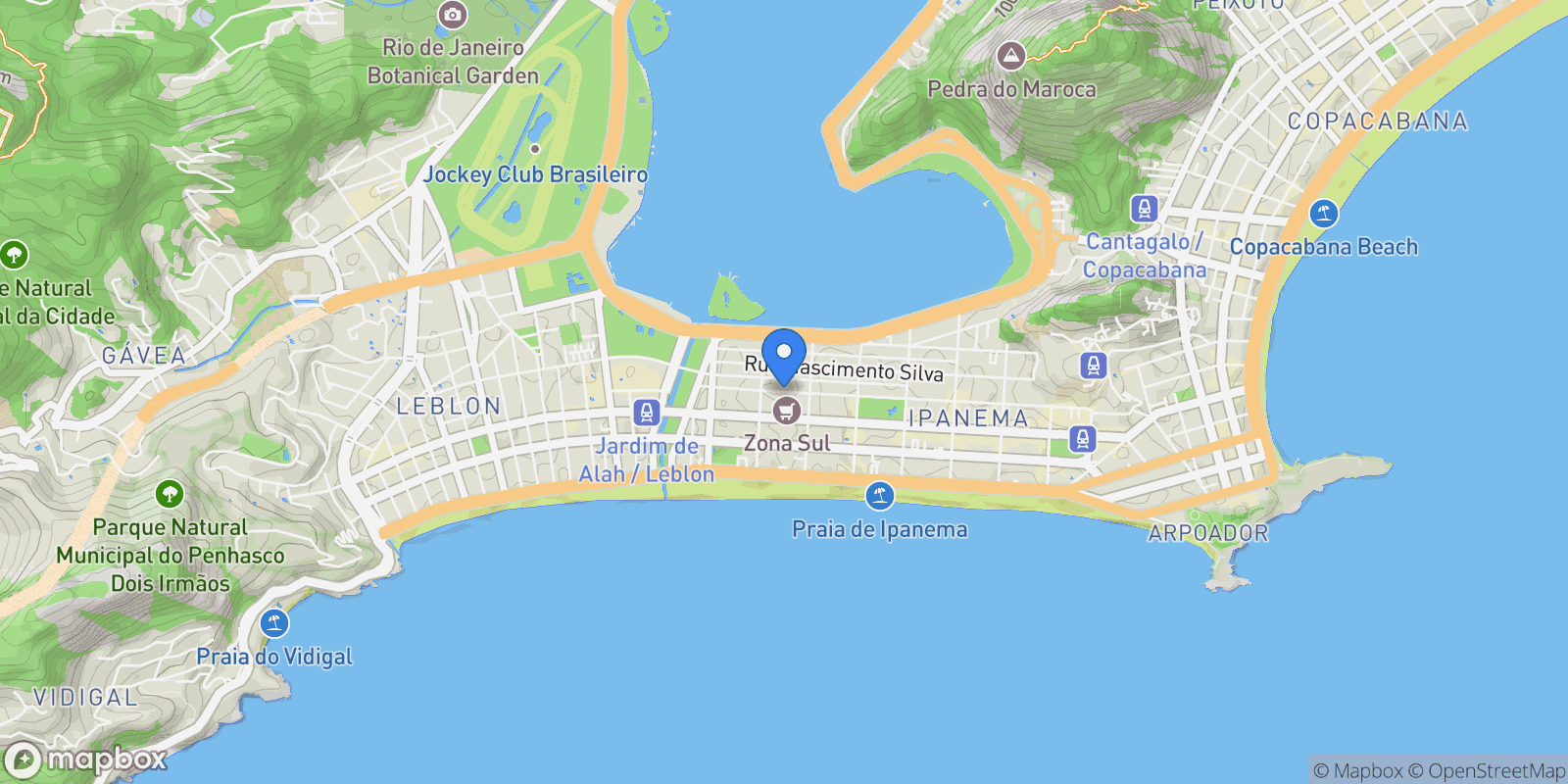Map showing Barão da Torre 550, RJ, Rio de Janeiro, State of Rio de Janeiro, Brazil.