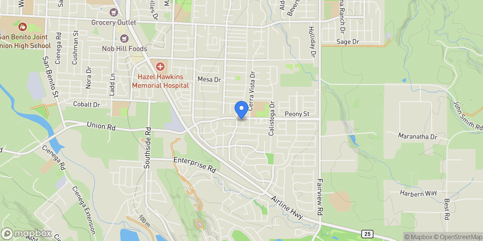 Map showing 2230 Ventana Court, Hollister, CA 95023, Hollister, California, United States.