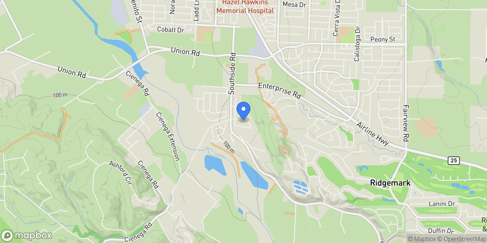 Map showing 10 Hospital Road, Hollister, CA 95023, Hollister, California, United States.