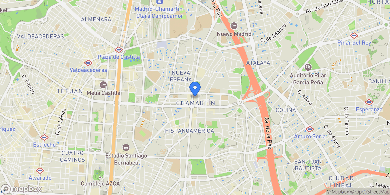 Map showing Calle de María de Molina, 1, Chamartín, 28006 Madrid, Spain, Chamartín, Madrid, Spain.
