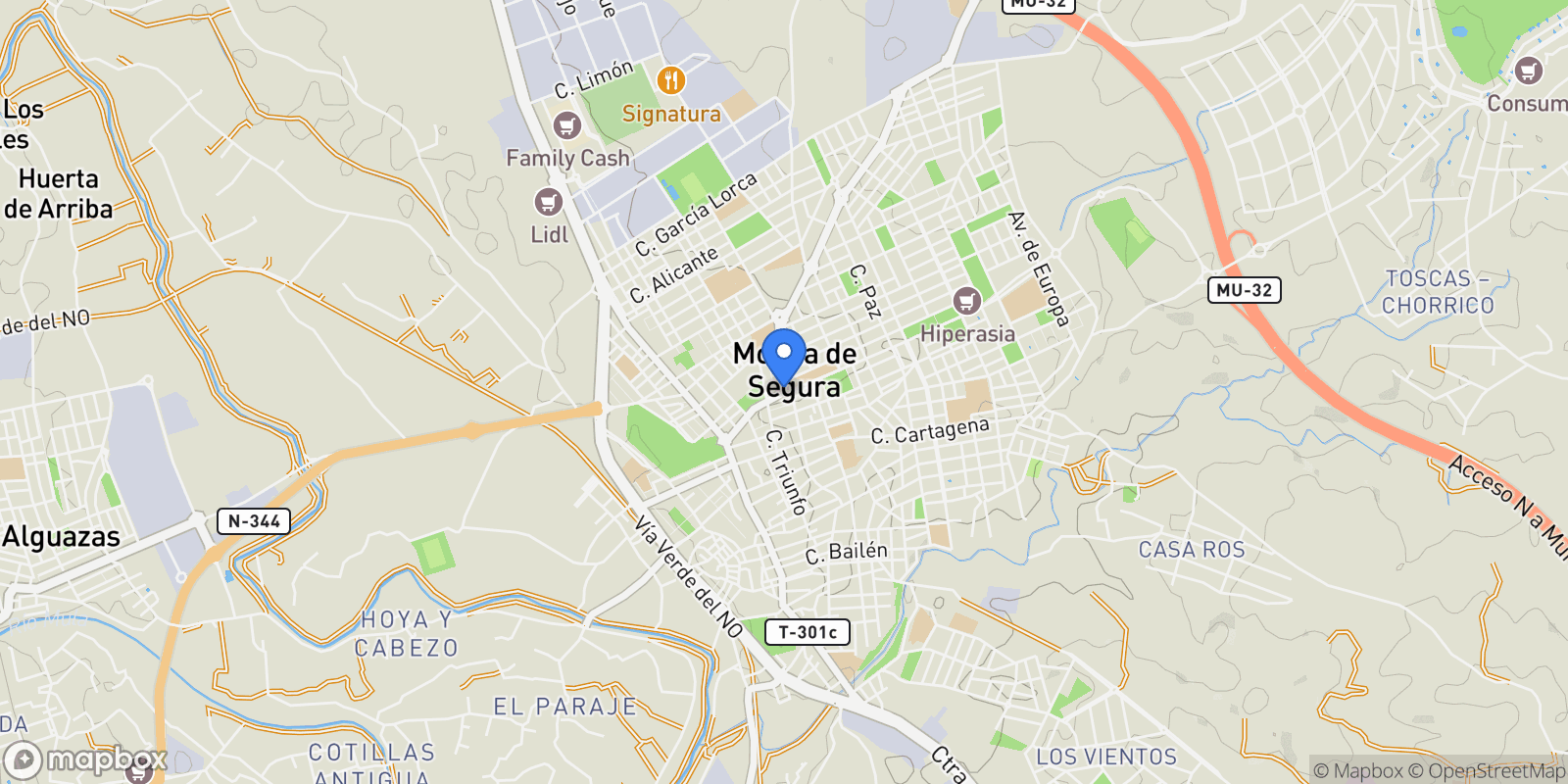 Map showing Molina de Segura, Region of Murcia, Spain.