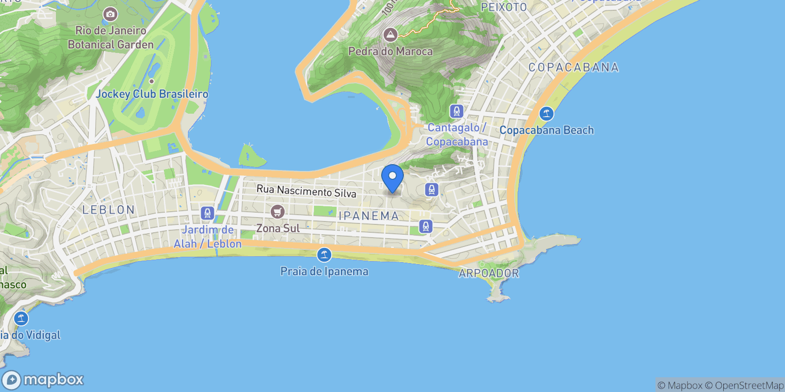 Map showing Nascimento Silva 191, RJ, Rio de Janeiro, State of Rio de Janeiro, Brazil.