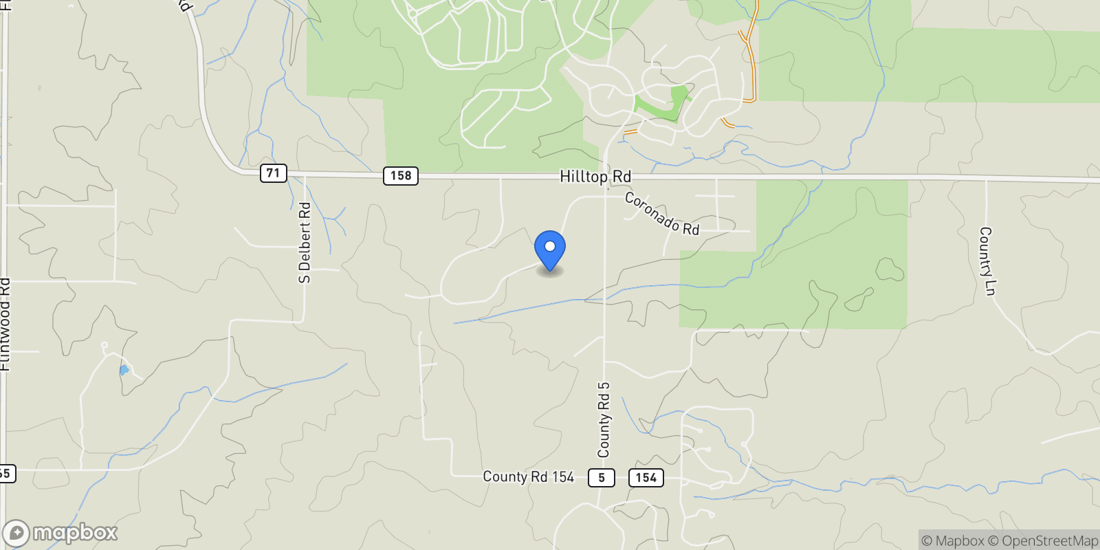 Map showing 650 Coyote Trail, Elizabeth, CO 80107, Elizabeth, Colorado, United States.