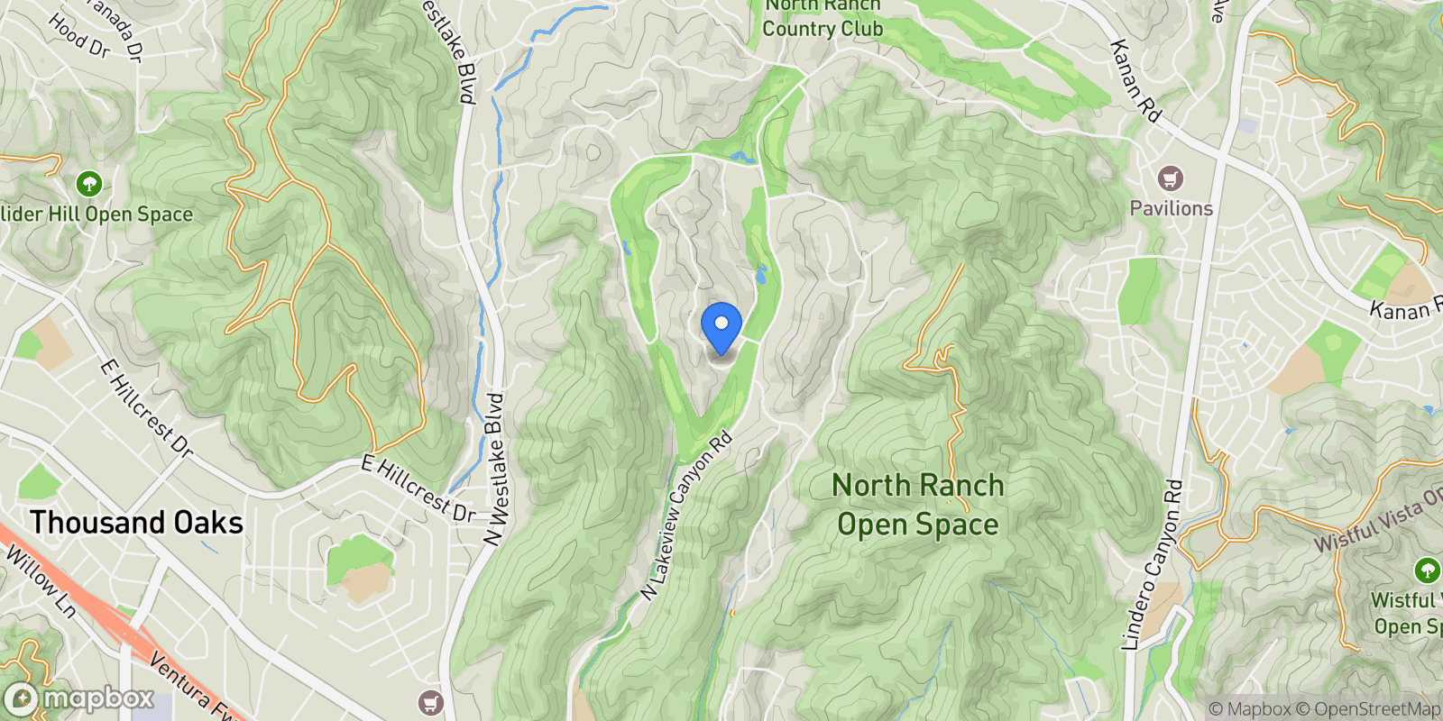 Map showing 907 Vista Ridge Lane, Westlake Village, CA 91362, Thousand Oaks, California, United States.