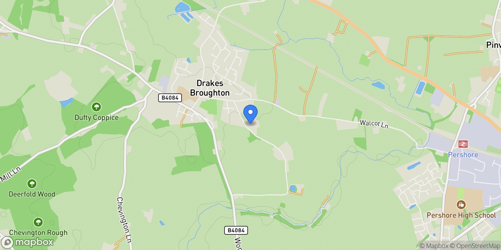 Map showing Fernbank House, Brickyard Lane, Drakes Broughton, Pershore, WR10 2AH, Drakes Broughton, England, United Kingdom.