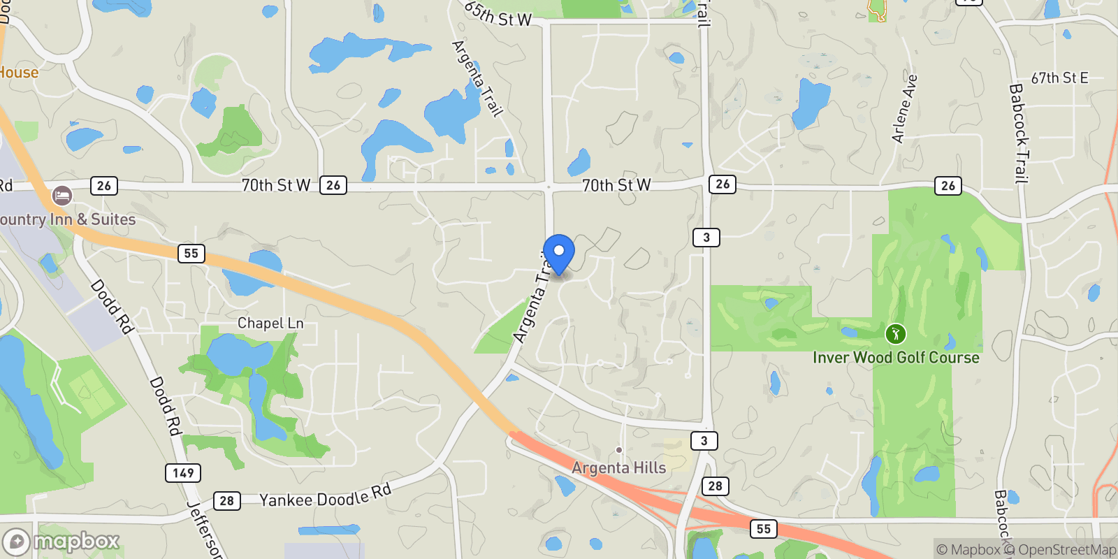 Map showing 7317 Agate Trail, Inver Grove Heights, MN 55077, Inver Grove Heights, Minnesota, United States.