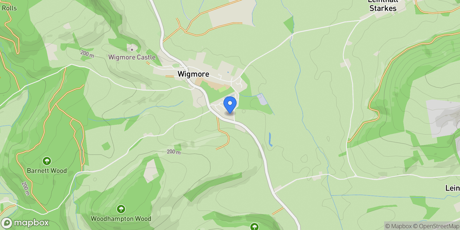 Map showing Anjou House, Pear Tree Orchard, Wigmore, HR6 9GG, Wigmore, England, United Kingdom.