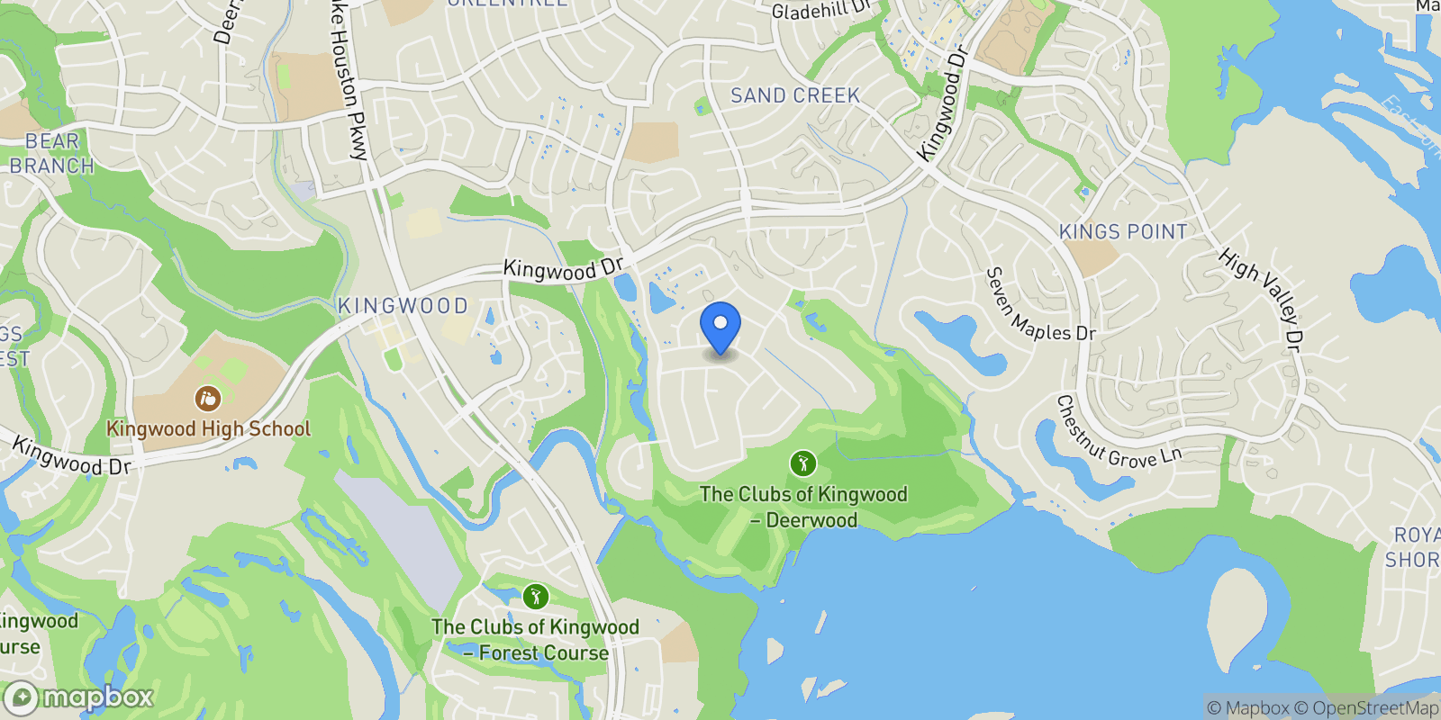 Map showing 4907 Pine Garden Drive E, Kingwood, TX 77345, Houston, Texas, United States.