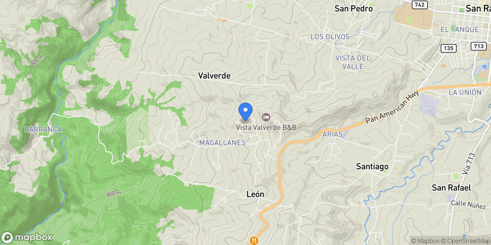 Map showing Santiago, San Ramon, A, San Ramón, Costa Rica.