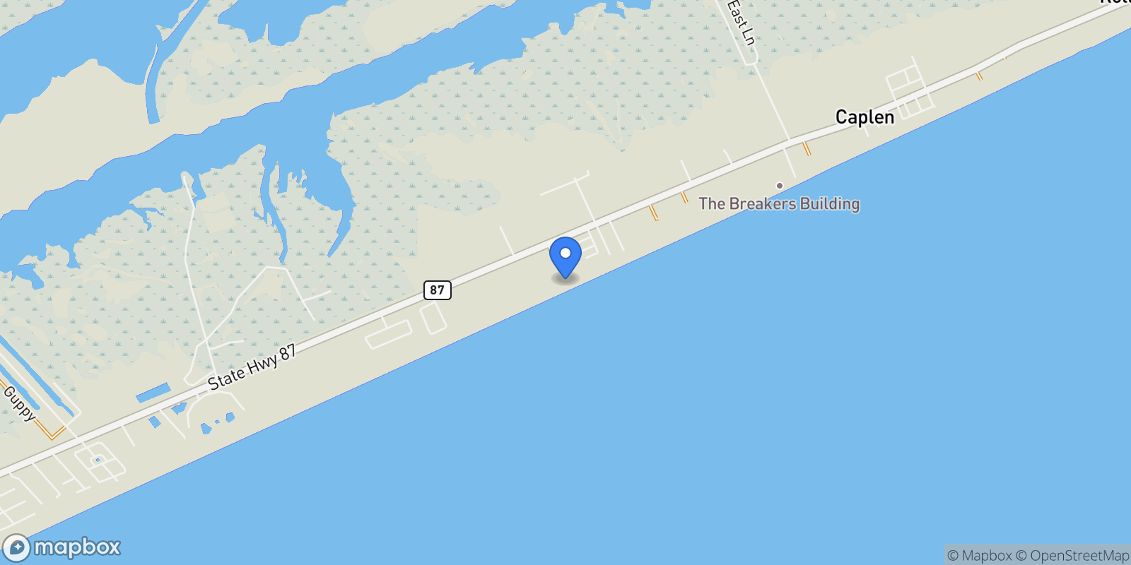 Map showing 768 Bolivar Dunes Boulevard, Gilchrist, TX 77617, Bolivar Peninsula, Texas, United States.