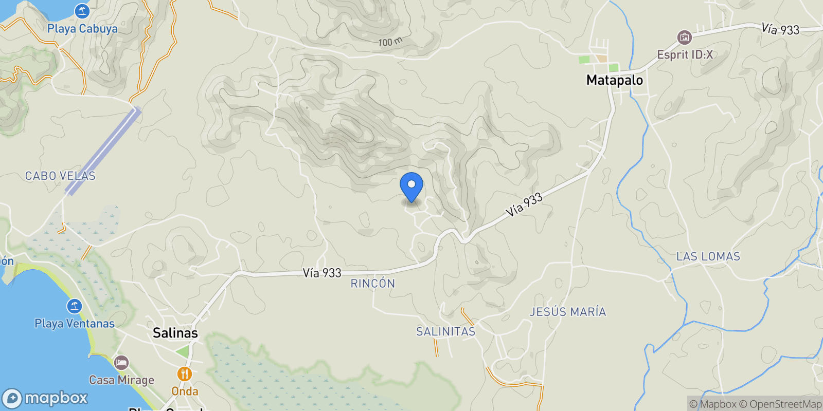 Map showing Playa Grande, Santa Cruz, G, Santa Cruz, Costa Rica.