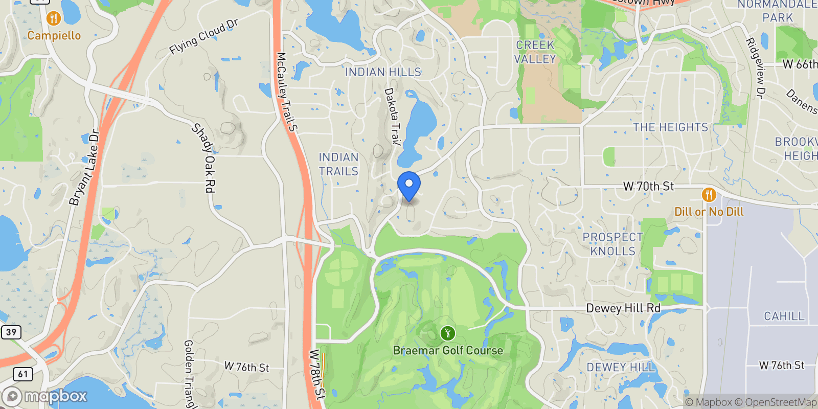 Map showing 7011 Valley View Road, Edina, MN 55439, Minneapolis, Minnesota, United States.