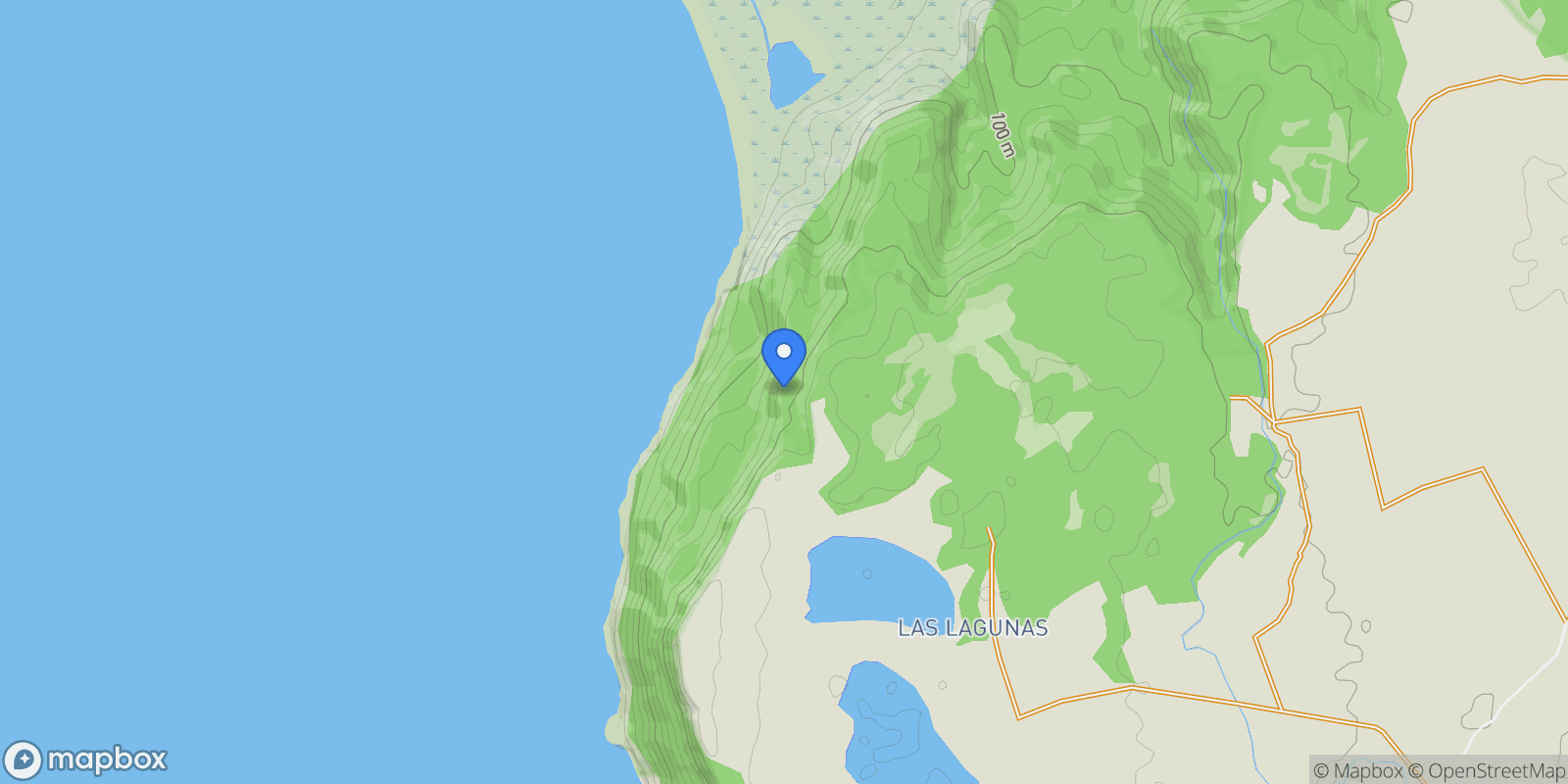 Map showing Santa Elena, La Cruz, G, Liberia, Costa Rica.