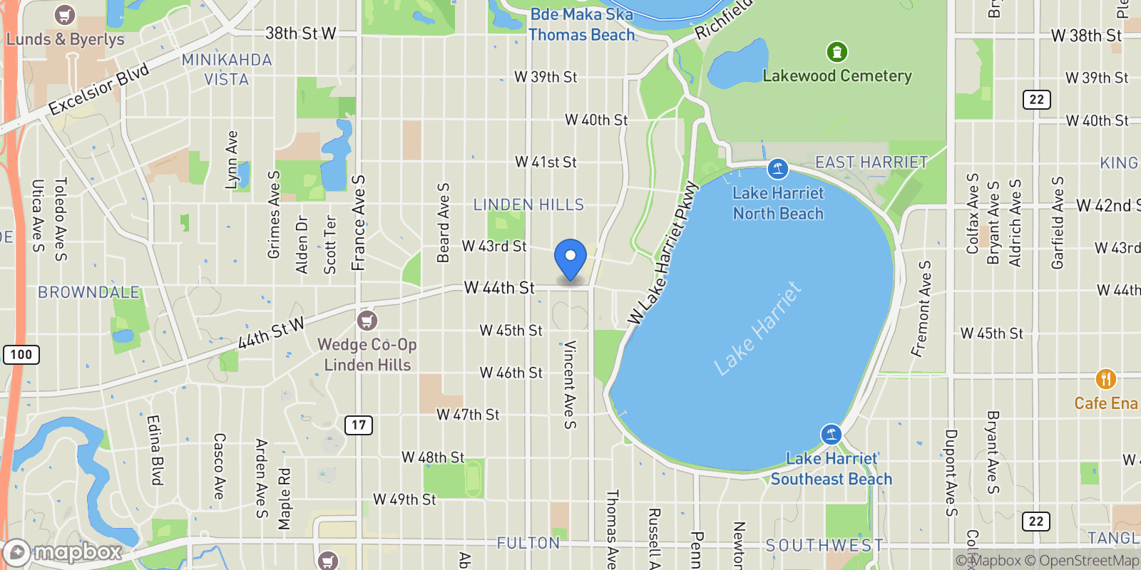 Map showing 2815 W 44th Street #8, Minneapolis, MN 55410, Minneapolis, Minnesota, United States.