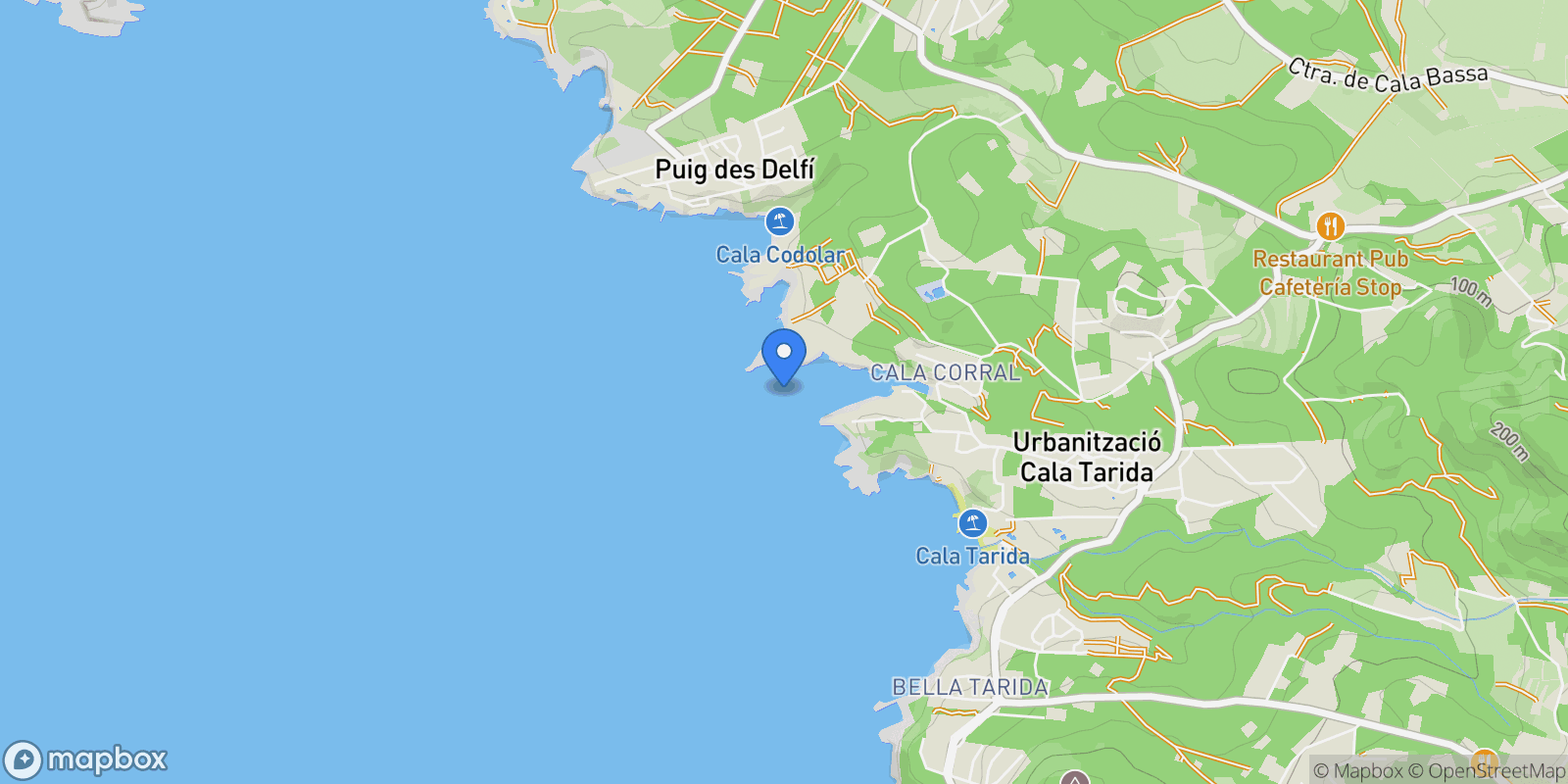 Map showing Cala Corral, Spain, Balearic Islands, Spain.