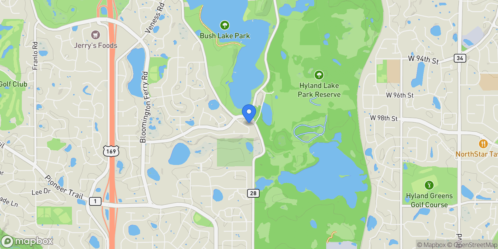 Map showing 7325 Bush Lake Drive, Bloomington, MN 55438, Minneapolis, Minnesota, United States.