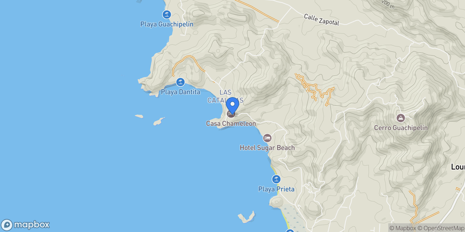 Map showing Residence One Casa Chameleon, Las Catalinas, G, Las Catalinas, Guanacaste Province, Costa Rica.