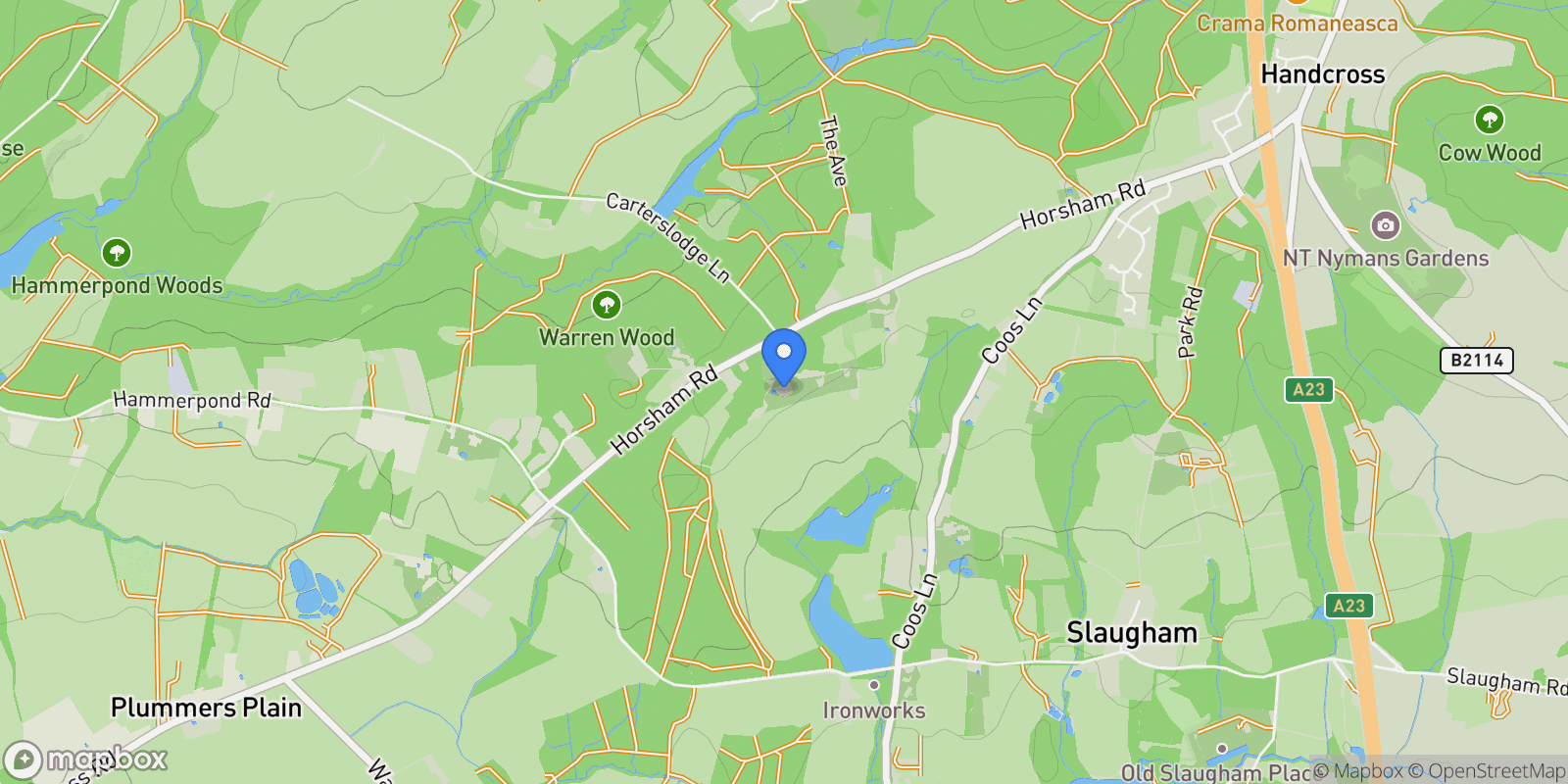 Map showing Horsham Road, Handcross, Haywards Heath, West Sussex, Haywards Heath, England, United Kingdom.