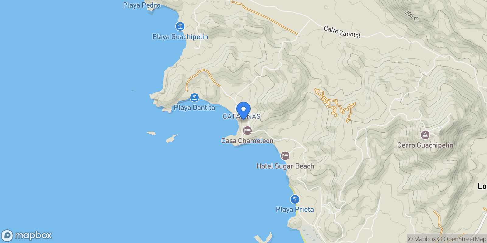 Map showing 11 Calle Cartagena, Las Catalinas, G, Las Catalinas, Guanacaste Province, Costa Rica.