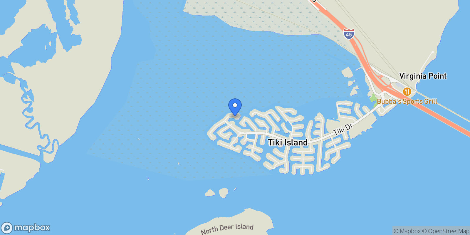 Map showing 502 Isles End Road, Galveston, Texas, United States.