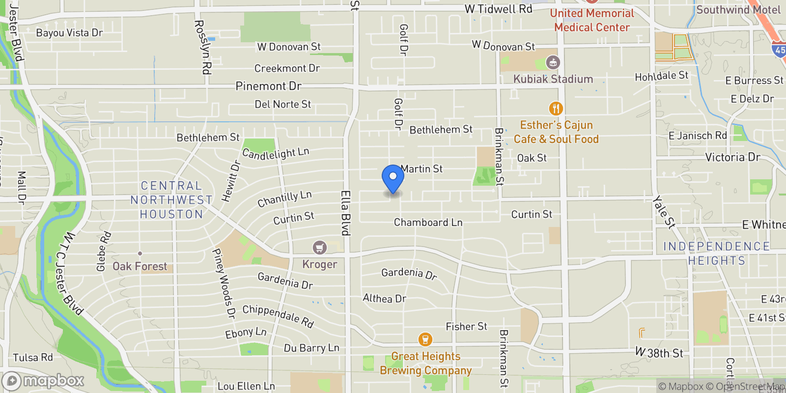 Map showing 4710 Brian Haven Drive Drive, Houston, Texas, United States.