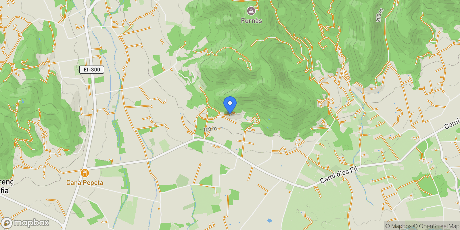 Map showing Cmo. Morna Valley, 07810, Illes Balears, Spain, Sant Joan de Labritja, Balearic Islands, Spain.