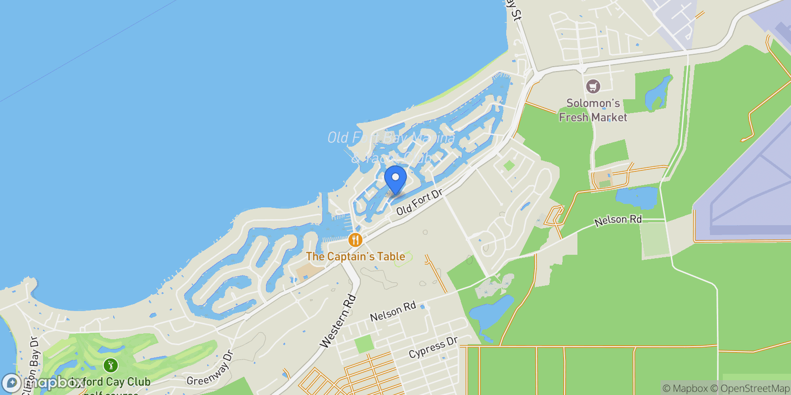 Map showing Elysium, 3 Bay Creek , Old Fort Bay, Nassau, New Providence, The Bahamas.
