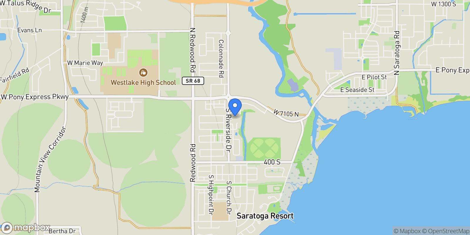 Map showing 253 E POLARIS DR S 105, Saratoga Springs, Utah, United States.