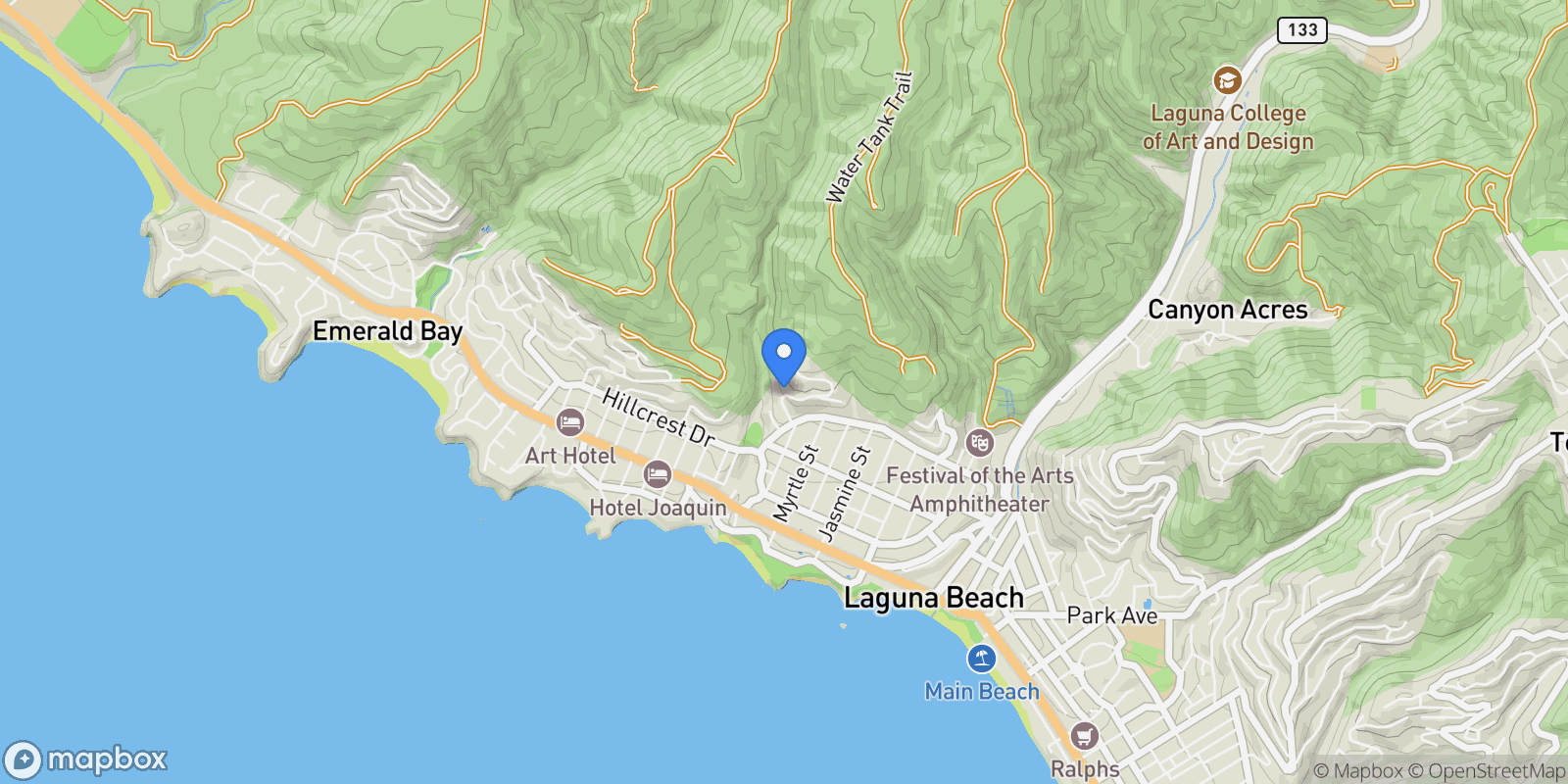 Map showing 22691 Allview Terrace, Laguna Beach, California, United States.