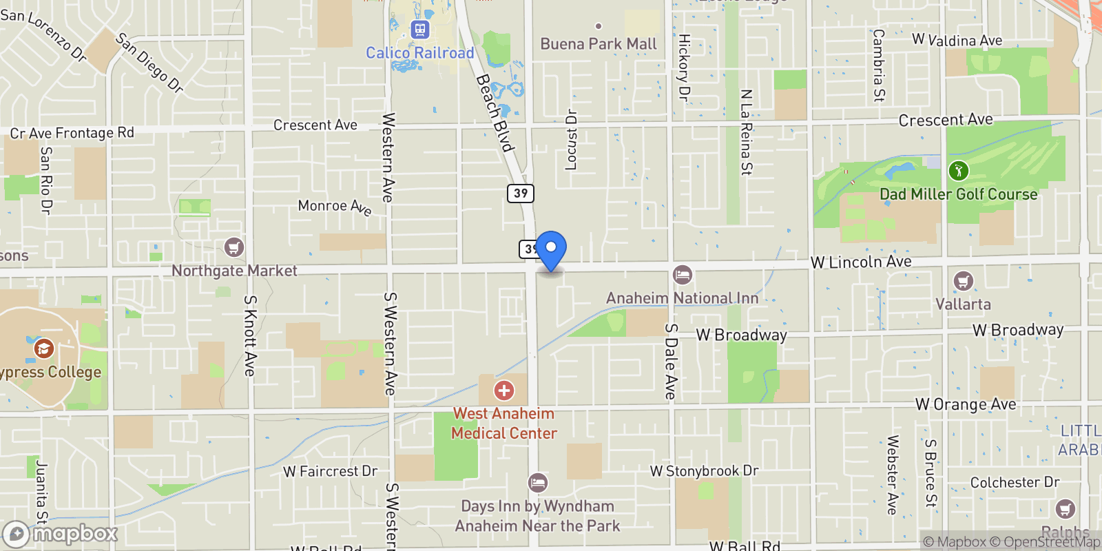 Map showing 109 S Laxore Street 303, Orange, California, United States.
