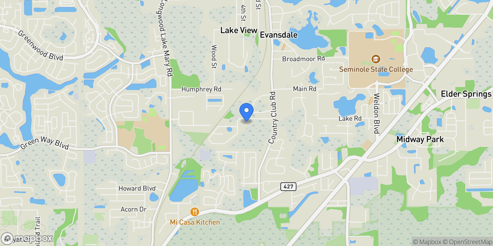 Map showing 165 Leslie Lane, Lake Mary, FL 32746, Lake Mary, Florida, United States.