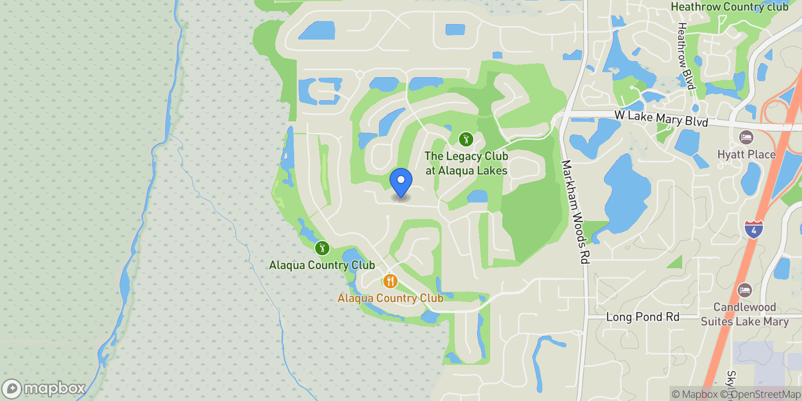 Map showing 3311 Horseshoe Bend Court, Longwood, FL 32779, Longwood, Florida, United States.
