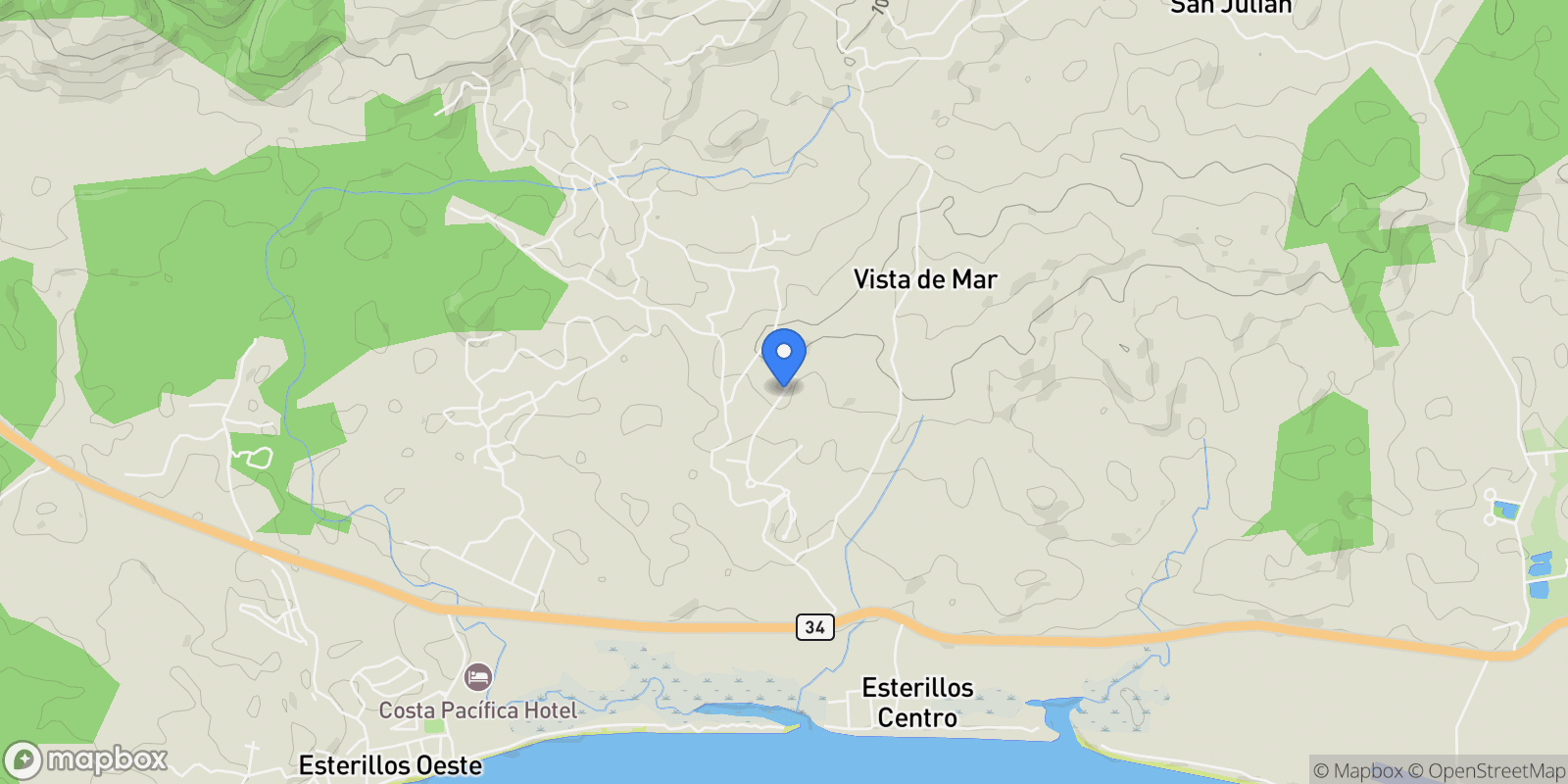 Map showing Esterillos, Parrita, P, Esterillos Oeste, Puntarenas Province, Costa Rica.