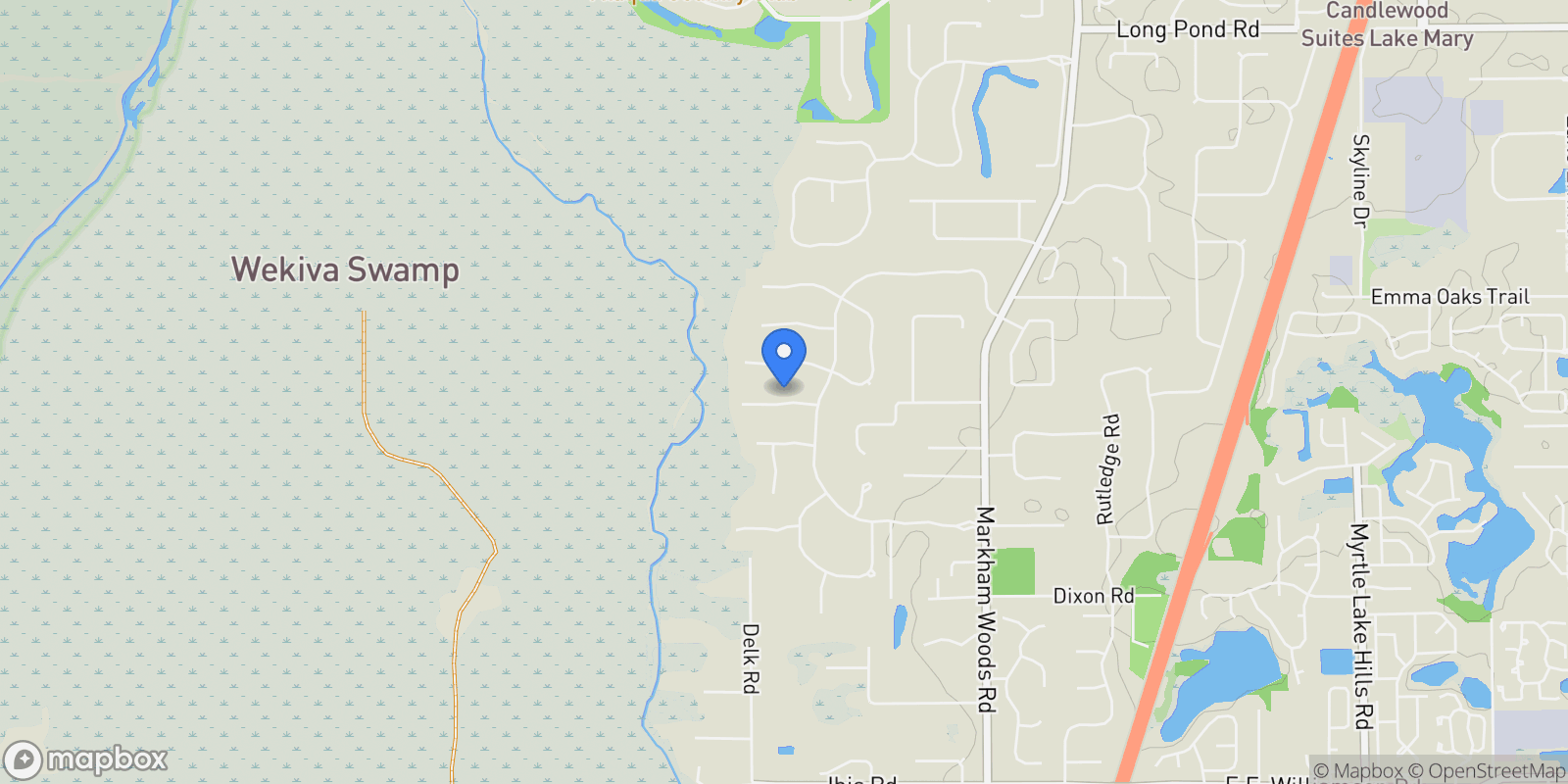 Map showing 2108 Silver Leaf Court, Longwood, FL 32779, Longwood, Florida, United States.