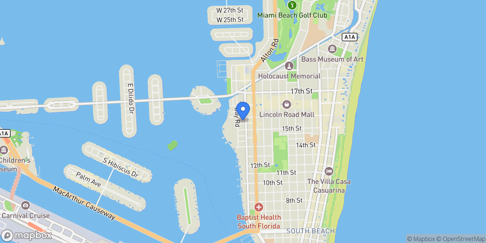 Map showing 1311 15th Ter, Miami Beach, Florida, United States.