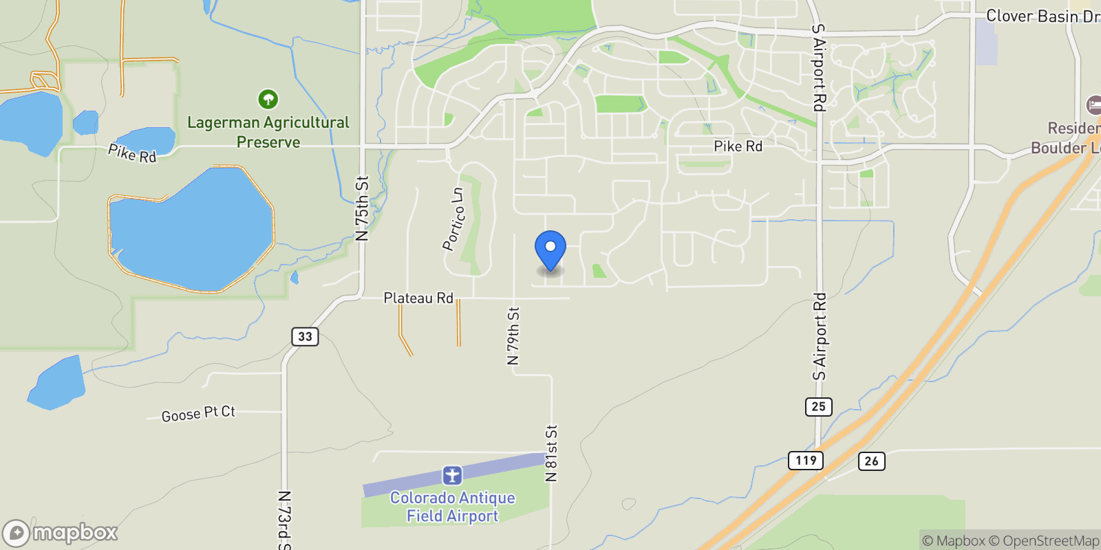 Map showing 2316 Star Hill Street, Longmont, Colorado, United States.